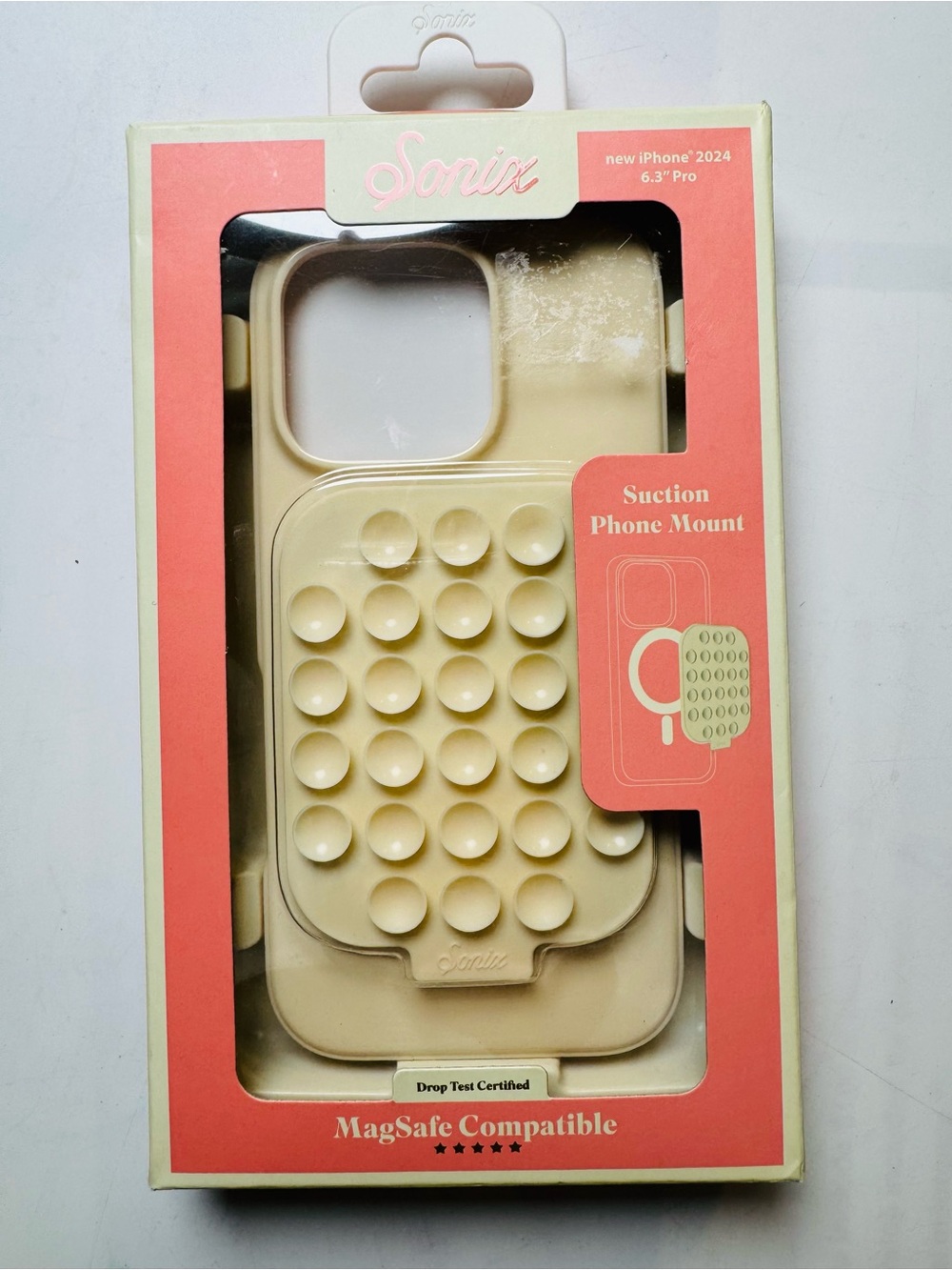 Sonix Beige Suction MagSafe-Compatible Phone Case for iPhone 16pro